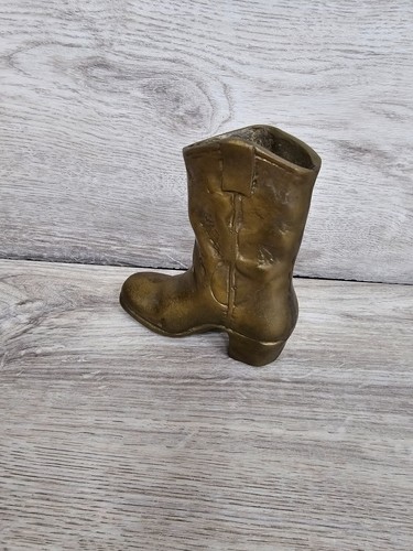 Vintage Solid Brass Western Cowboy Boot 4" collectible - Picture 3 of 5