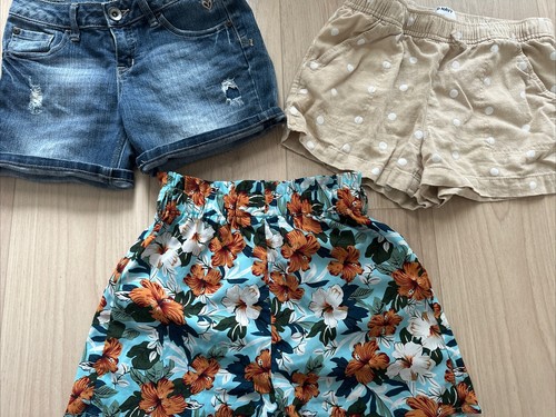 Girls Size 10 Shorts Lot Old Navy Justice Lot Polka Dot Hawaiian Blue Jean - Picture 2 of 2