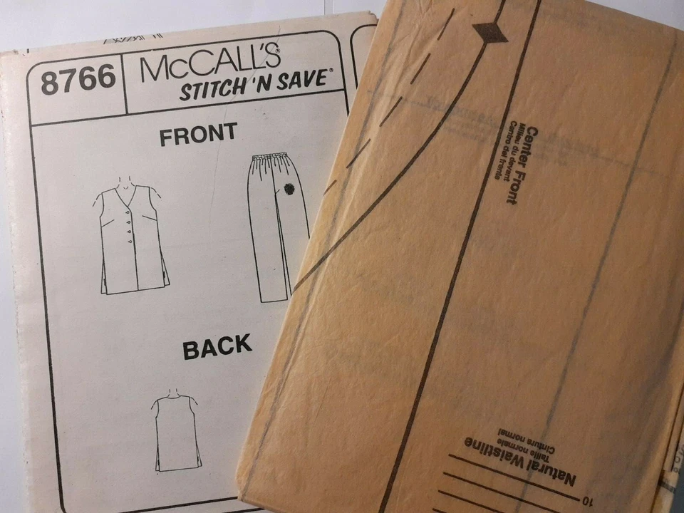 Vest Pull On Pants McCalls 8766 Sewing Pattern UC FF 10 12 14 16 Stitch N Save - Image 3 of 4