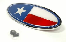 Chrome Metal Texas Flag Hood Side Fender Emblem Ornament For Peterbilt 