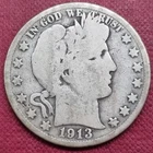 1913 P Barber Half Dollar 50c Circulated B65#64100
