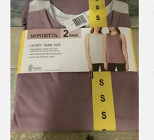 Mondetta Ladies  Active Tank Top, 2-Pack (edlrbry/Oyst,SMALL) NWT