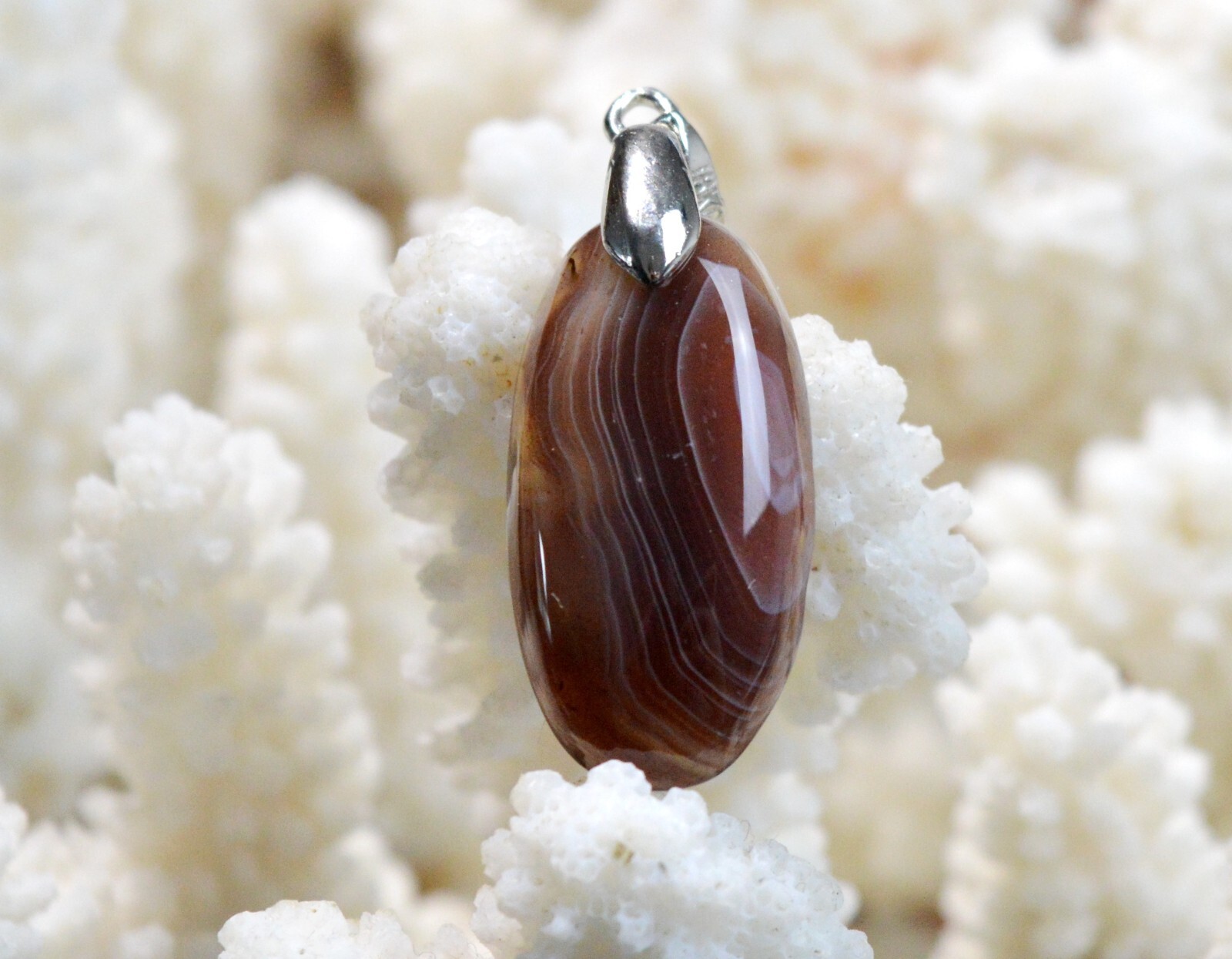 Pendentif en agate du Botswana cabochon de 19 carats une idée cadeau en pierre naturelle FG99