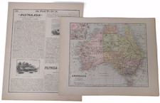 Australia New Zealand Maps & Text 1893 Columbian World's Fair Atlas 11.5x14" 6pg
