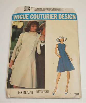 Vintage VOGUE Couturier Sewing Pattern FABIANI Dress 1065 Size 12 UNCUT/FF