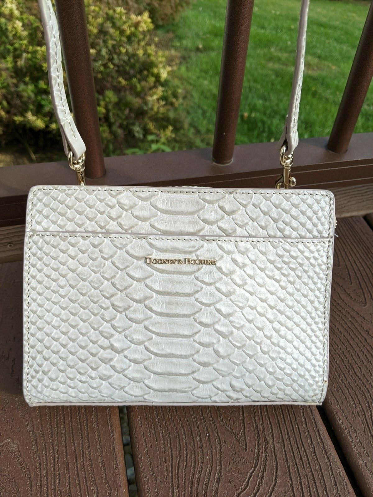 Caldwell Python Dooney & Bourke Taupe Caldwell Kenzie Python 🐍 Crossbody Clutch & Card ...