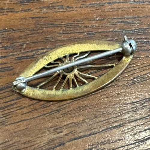 "Pin broche antiguo victoriano granate relleno de oro M. H. Co 1""" - Imagen 6 de 6