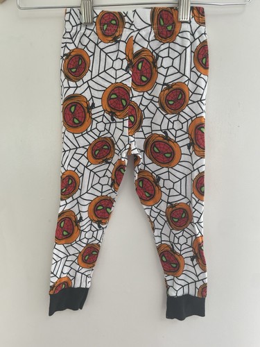 Marvel Spider-Man Kid Boys Superhero Spider-Man Webs Pumpkin PJ Pants White Sz 4 - Picture 3 of 4