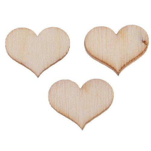 100 Pieces Heart Shapes Wood Slices Tree Slice Wood Birch Slice Wood Slice - Picture 2 of 7