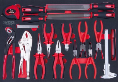 KS TOOLS SCS Zangen- und Feilen-Satz, 18-tlg. in 1/1 Systemeinlage