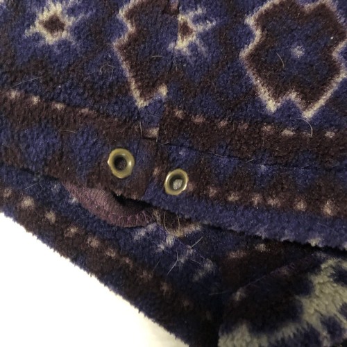 VINTAGE LL Bean Fleece Jacket Womens Small Purple Geometric Snap Neck Sweatshirt - Picture 7 of 13
