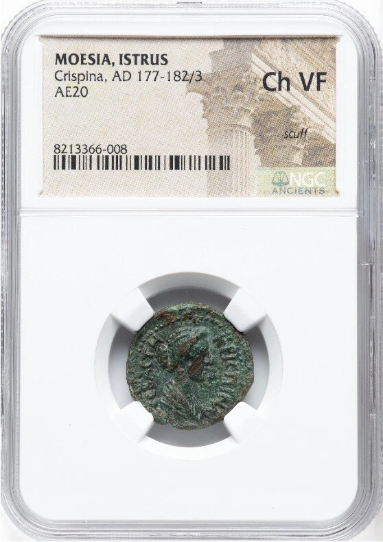Crispina 178-182 AD Wife of Commodus Moesia Istrus Roman Empire AE 20, NGC Ch VF - Image 2 of 4