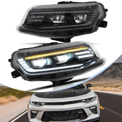 VLAND FULL LED Projector Headlights For 2016-18 Chevrolet Camaro LT SS RS ZL LS