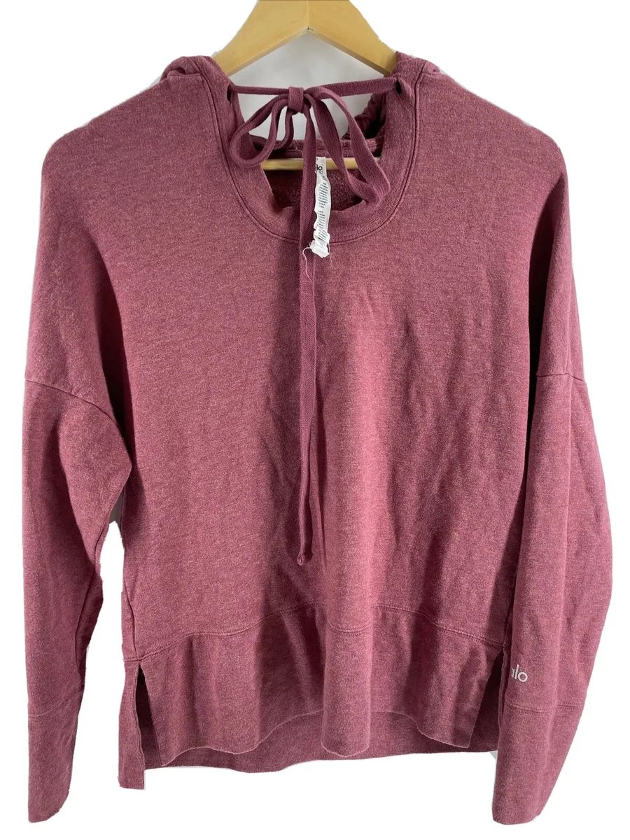 Alo Yoga Women's Red Berry Pullover Hoodie Sweatshirt Size Small