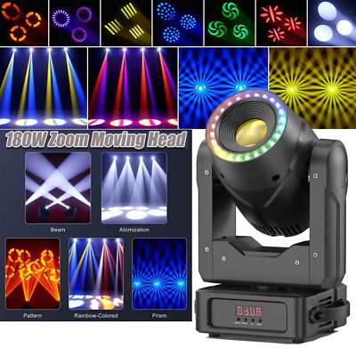 180W RGBW Zoom Beam Moving Head Bühnenlicht 3Prism 7Gobo DMX DJ Wash Party Disco