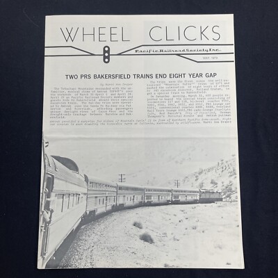 Wheel Clicks Pacific Railroad Society Monthly Newsletter Journal 1979 Mai Vintage