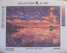 NEW Collection d'Art needlepoint canvas Summer scenery,  12 x 16 inches 10.520