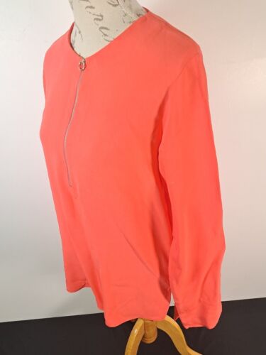 STELLA McCARTNEY Arlesa Half Zip Top Long Sleeve in Coral Peach Women's Size 42 - Picture 2 of 19