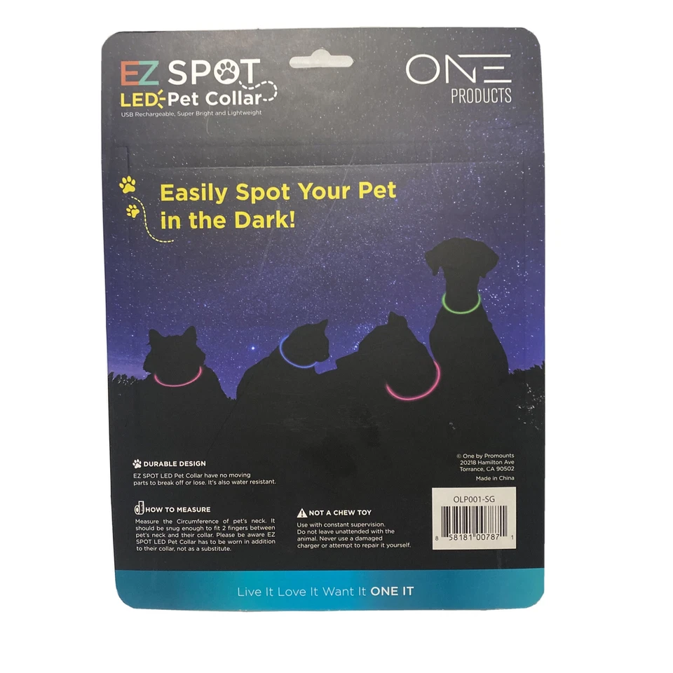 EZ Spot LED Pet Collar By One Products Coon Dog Pet Tracker Dog Light Night Hunt - Image 2 of 4