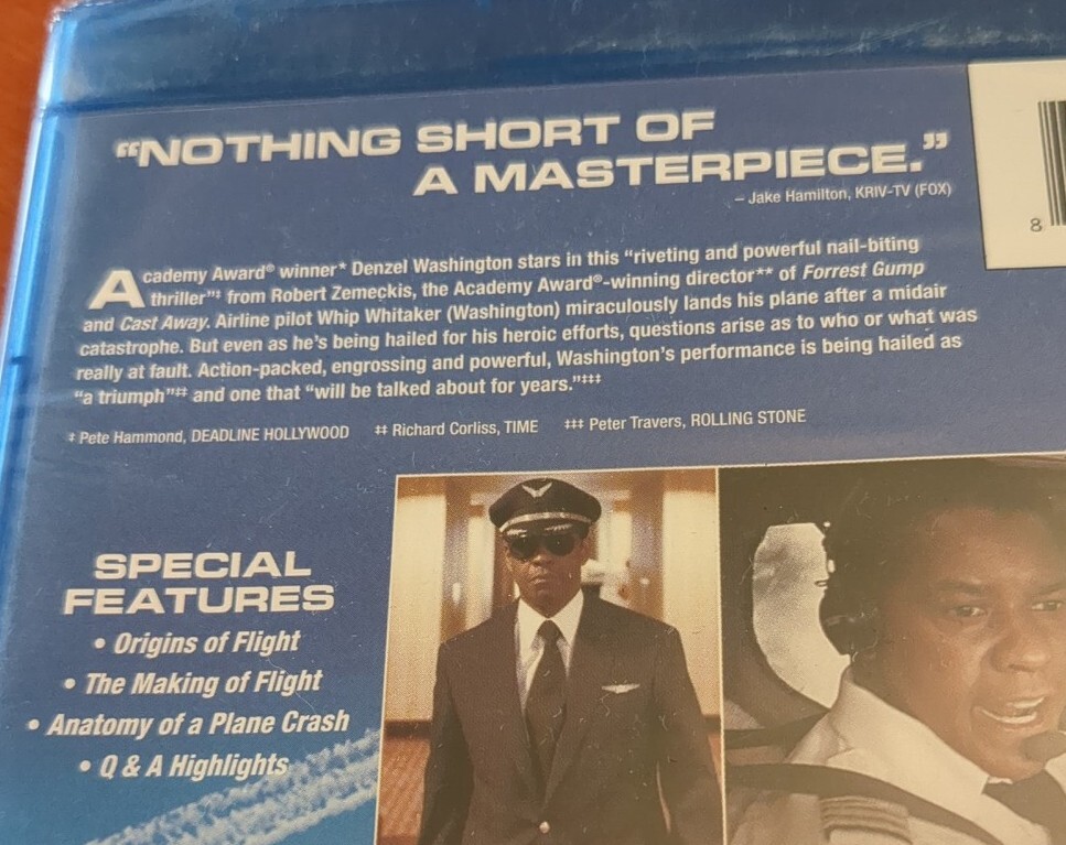 Flight Blu-ray Denzel Washington Don Cheadle John Goodman