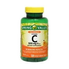 Spring Valley Vitamin C Fast Dissolve Tablets, Orange Flavor, 500 mg, 120 count