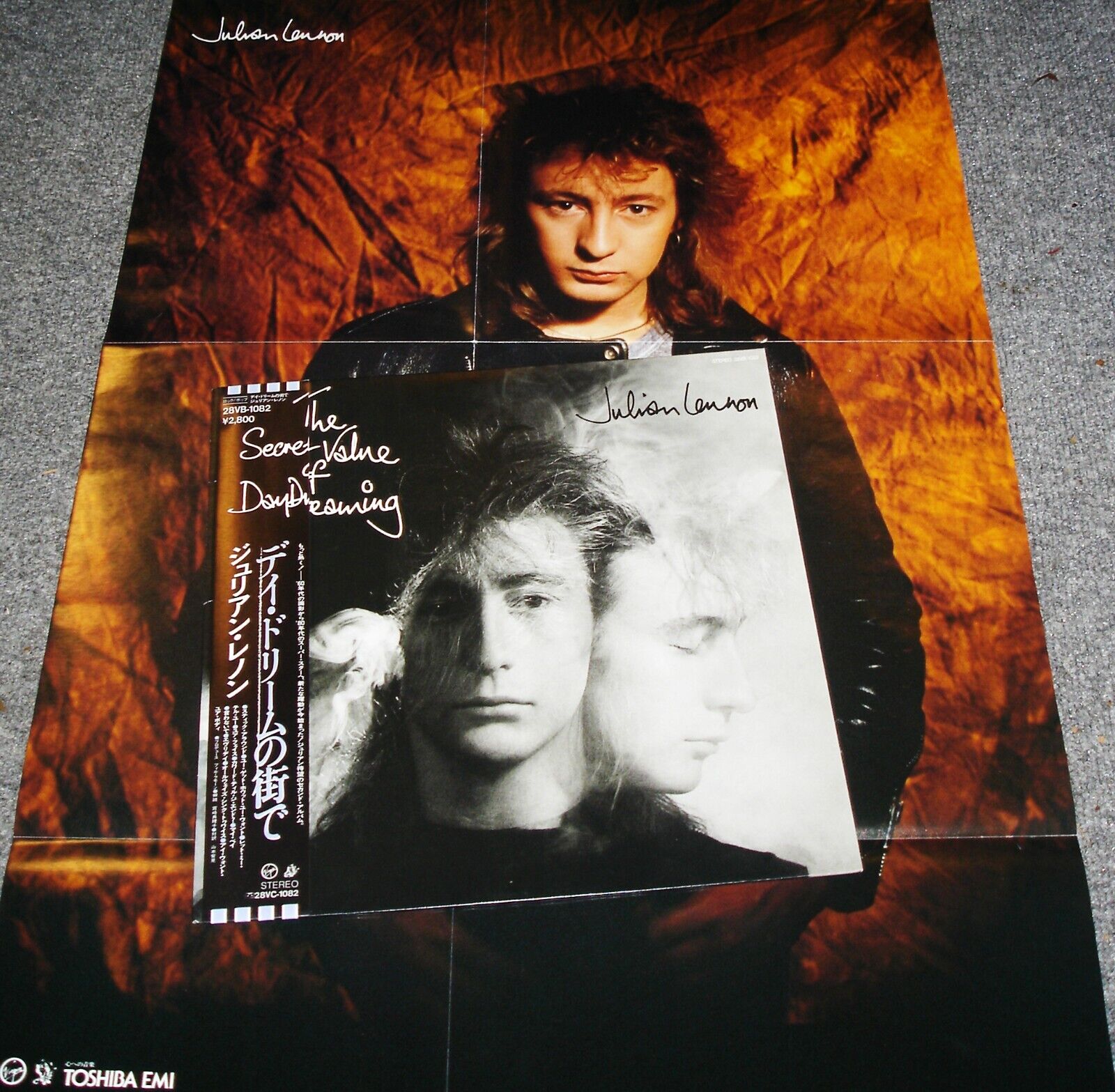 JULIAN LENNON "Secret Value Of Daydreaming" Japan Lp w/Obi/lyrics POSTER BEATLES