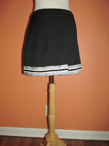 GTM Sportswear Womens Size M Black & Silver Cheerleader Skirt