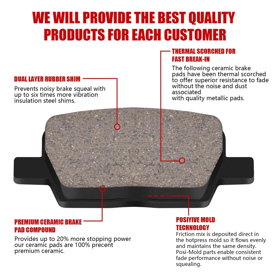Pastillas de freno traseras cerámicas para Chevy Camaro Blazer Cadillac XT6 Traverse 2020-2022 Foto 4 de 4