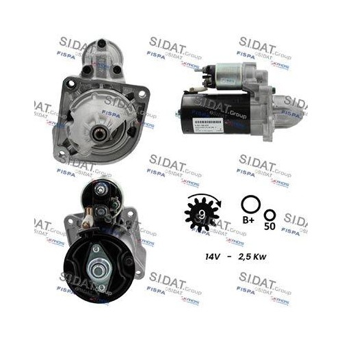 Démarreur Sidat S12BH0047 moteur diesel essence Fiat Alfa Lancia