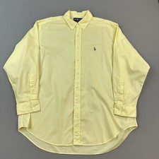 Vintage Ralph Lauren Shirt Mens 17.5 34/35 Yellow Yarmouth Oxford Button Down