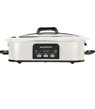 Magnifique 4 Quart Casserole Digital Slow Cooker, Premium Ceramic Bakeware