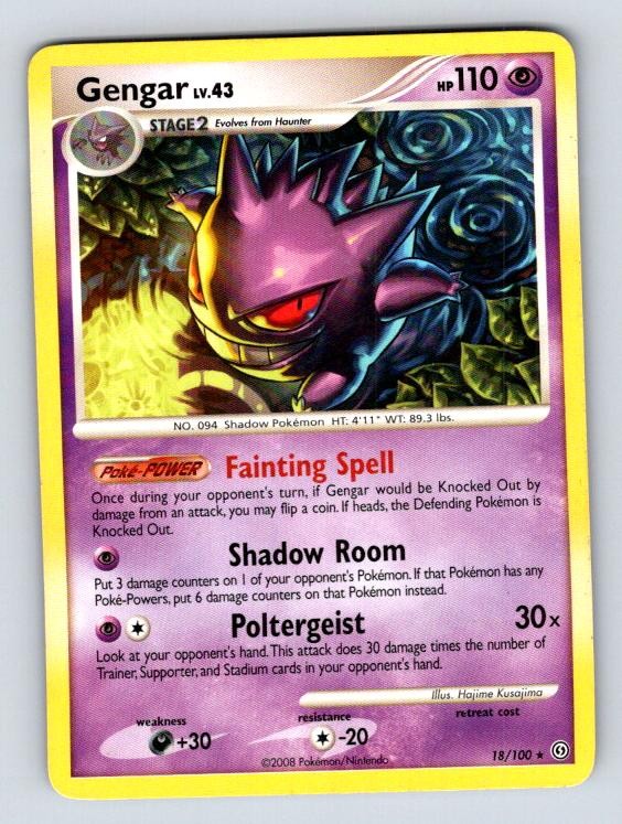 Gengar 18/100 Rare Stormfront Pokemon Near Mint