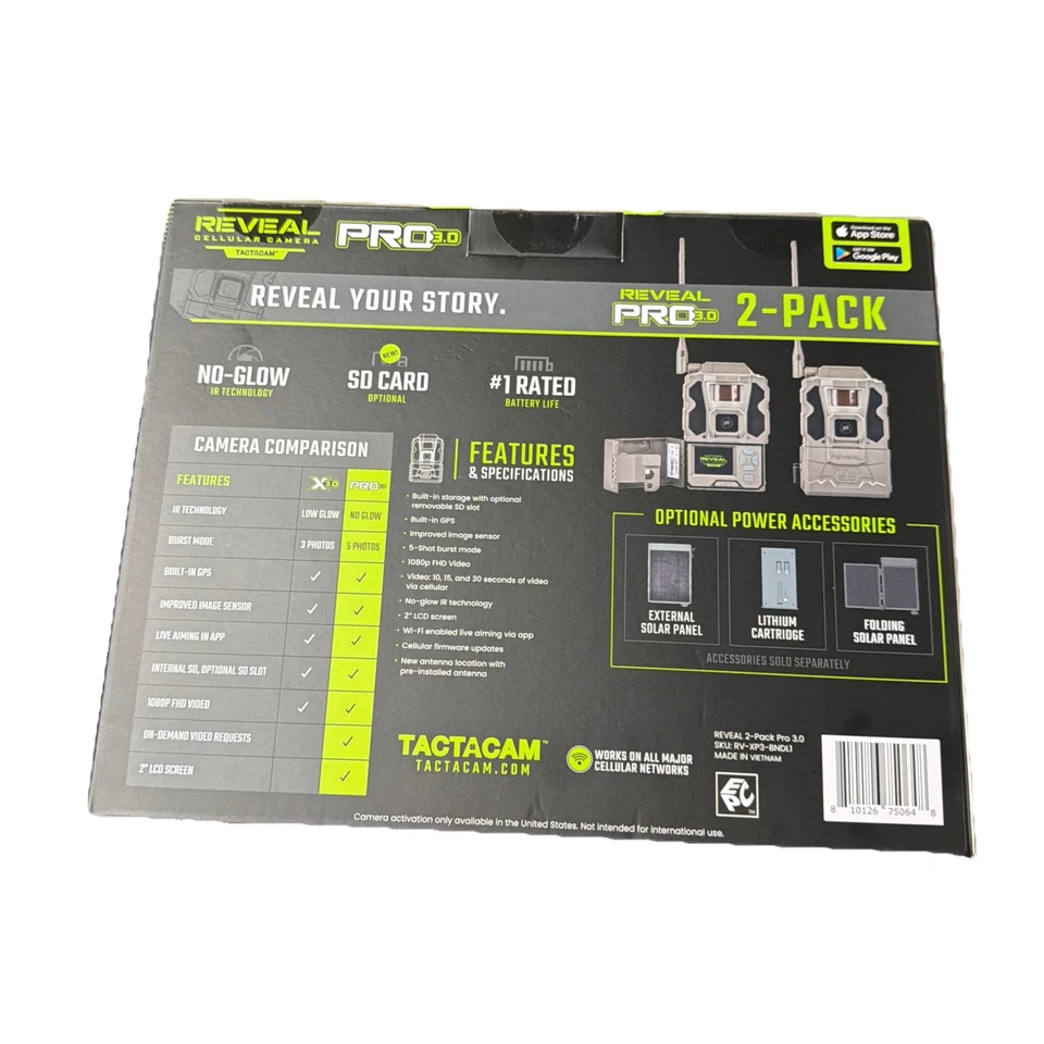 TACTACAM Reveal Pro 3.0 Cellular Trail Camera - Multi-Cellular Network, GPS,... - Image 3 of 4