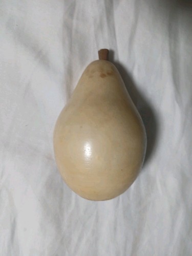 Antique Italy Alabaster Marble Hand Carved Stone Fruit Pear LARGE Realistic - Picture 6 of 8