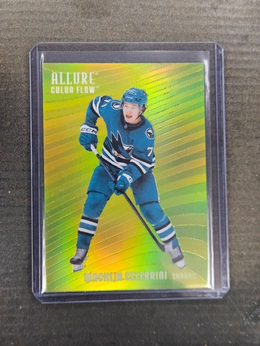 2025-26 Upper Deck Allure Color Flow Yellow Green Macklin Celebrini #CF-28