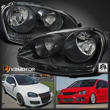 Black Fits 2005-2010 Vw Jetta 2006-2009 Golf Mk5 Headlights Head Lamp Leftright