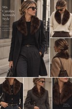 Vintage Mink Fur Collar Silk Lined Women's 90s Style