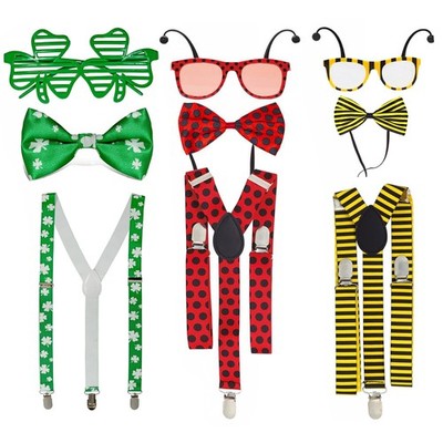 3 tlg Marienkäfer Kostüm Set Schleife Hosenträger Brille Hummel Kostüm Zubehör