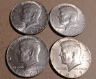 KENNEDY SILVER HALF DOLLARS 40% LOT OF 4 1967 COINS NICE CONDITION! 1139