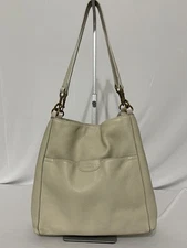 American Leather Co Austin Triple Entry Hobo Bag Color: Oat Milk