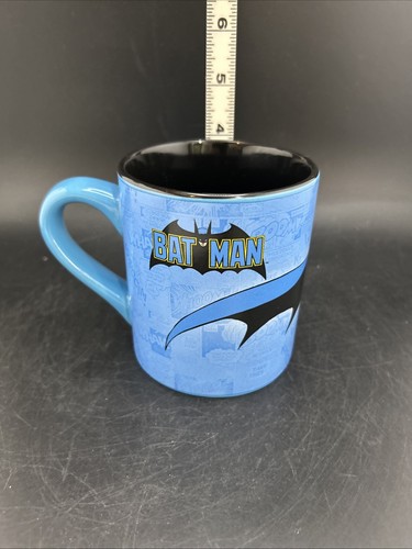 Batman Tasse blau mit schwarz & gelb DC Comics 2011 schwarz innen - Bild 8 von 9
