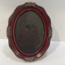 Antique Vintage Frame Oval Red Ornate
