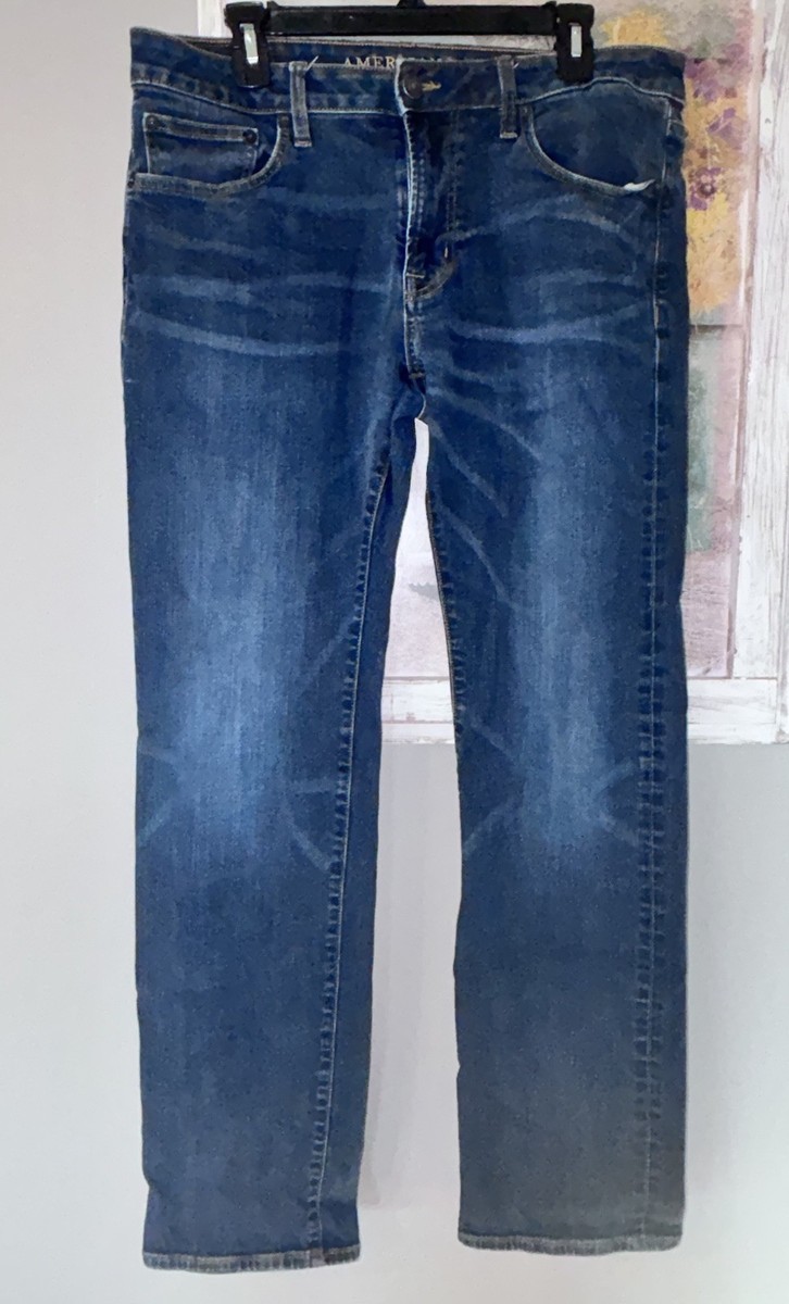 Trendy American Eagle 34 X 34 Original Straight Extreme Flex 4 Fade Whisking