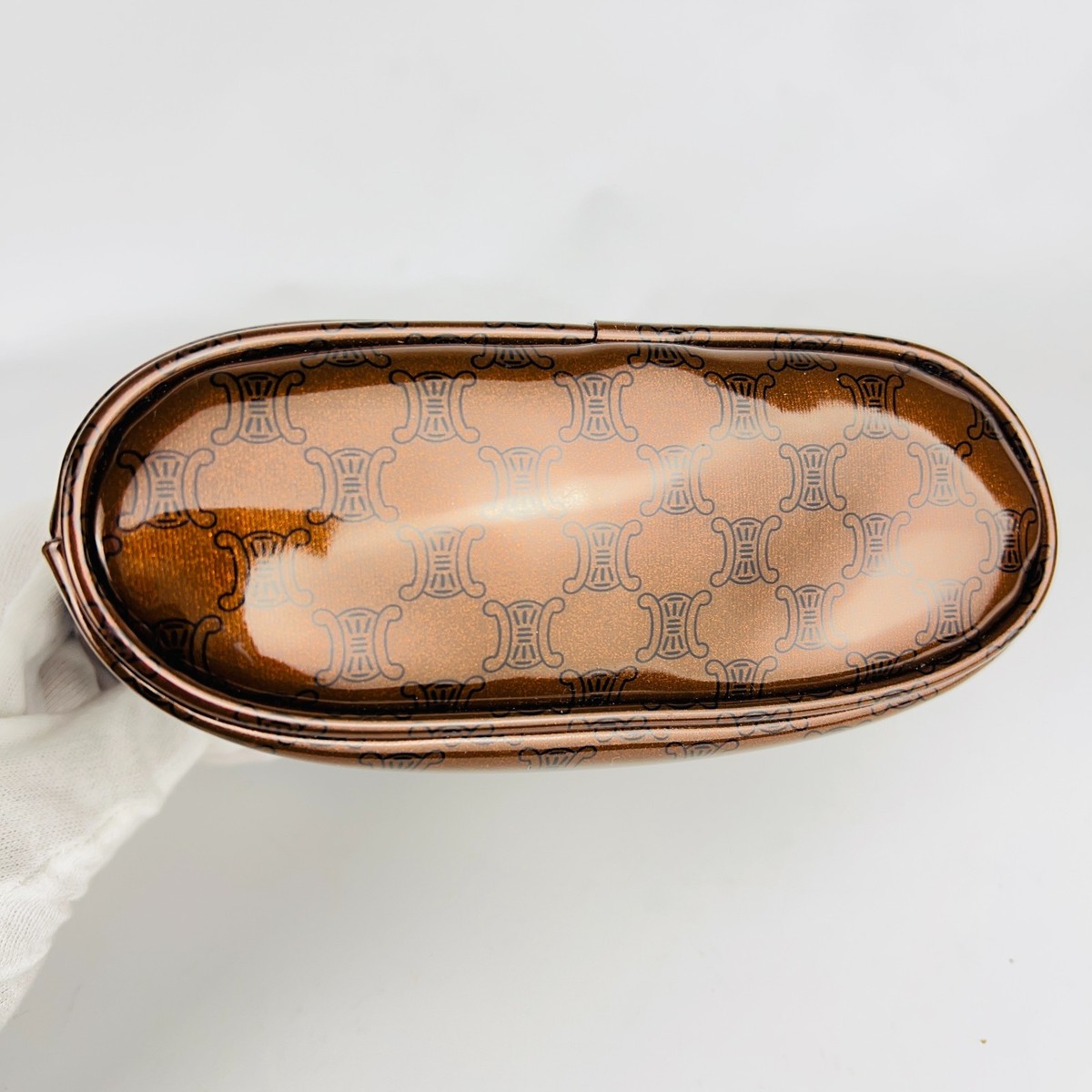 CELINE MACADAM ENAMEL Patent PVC HAND BAG PORCH Vintage