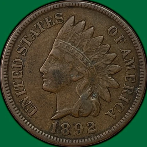 1892 Indian Head Cent Extremely Fine XF Coin #38142