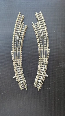 Fleischmann Piccolo N Gauge Right and Left Curved Points 9142R/L Nickel Silver. - Image 1 of 2