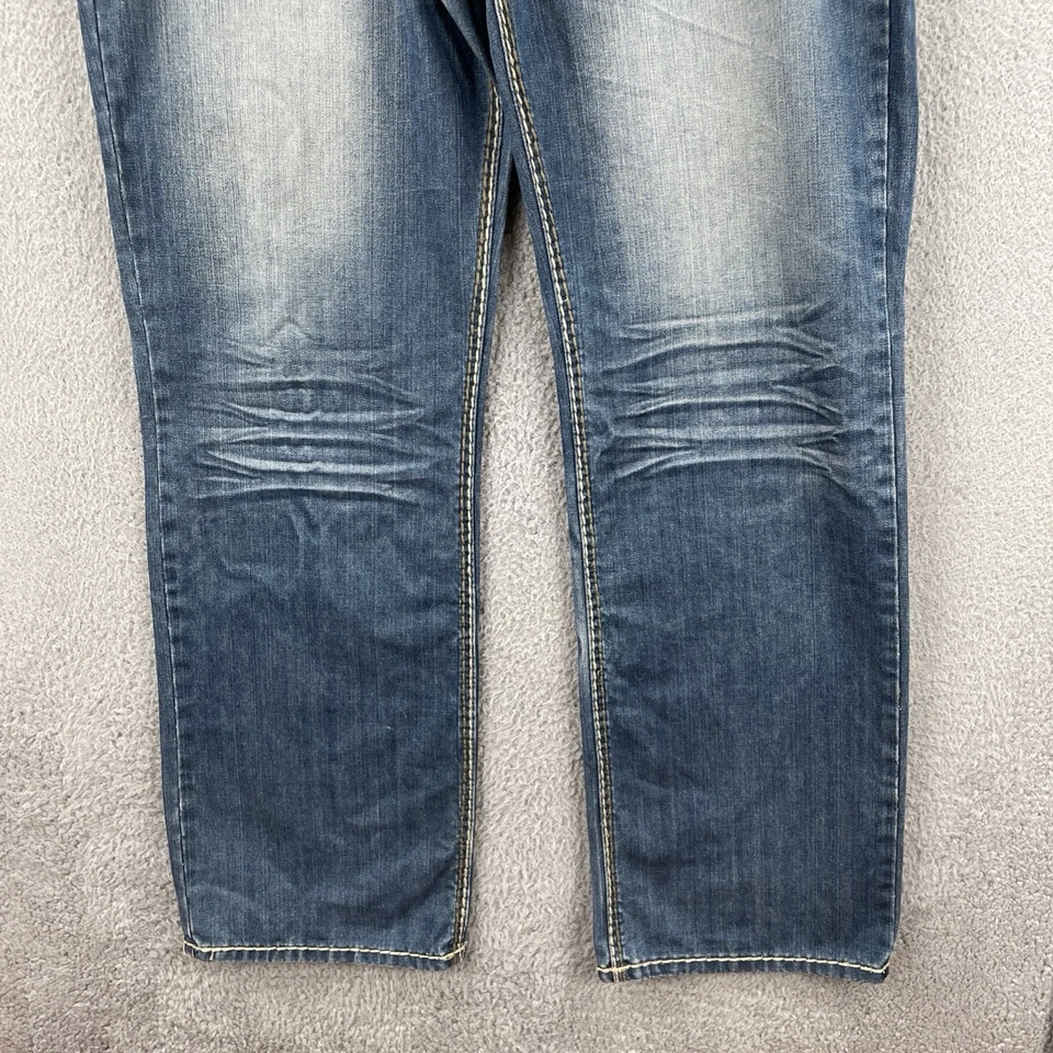 Pantalones de mezclilla Hama de colección para hombre 40x33 Y2K bordados azules Hip Hop ropa de calle Foto 4 de 4