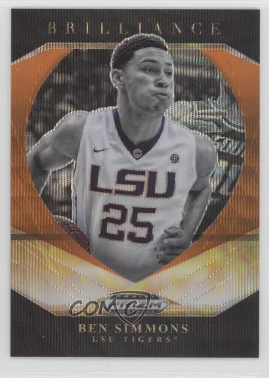 2021-22 Panini Prizm Draft Picks Brilliance Orange Wave 2/75 Ben Simmons #15 lz7