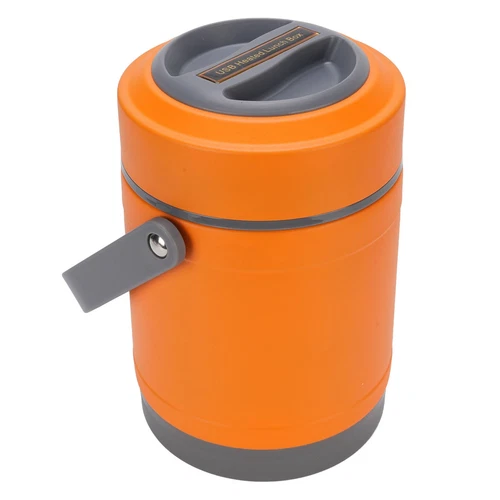 (Orange)Thermal Cooker Pot Stainless Steel Mini Portable Constant XG