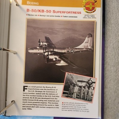AIRCRAFT OF THE WORLD WARPLANES OF THE 1950-70S FOLD OUT CARD B-50/KB-50 SUPERFO